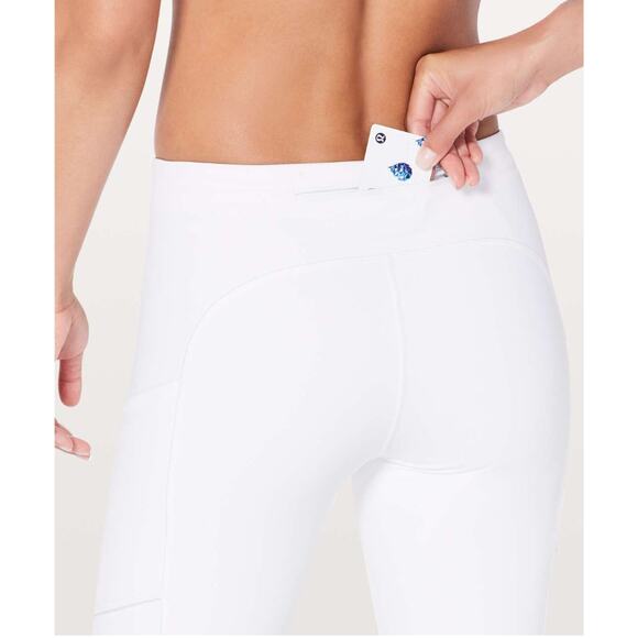 Lululemon Speed Up Crop 21" White Thick Legging Size 4 - Picture 5 of 11